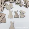 Produtos Transfronteiriços Decoração de Páscoa Peças de Madeira em Formato de Coelho DIY Artesanato de Madeira Feito à Mão