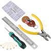 Kit de ferramentas para guitarra de 28 peças lima chave inglesa medidor de espaçamento de cordas polidor de arame conjunto de ferramentas para reparo de guitarra