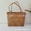 Cesta de Regalo Navideña de Doble Asa, Cesta de Bambú, Cesta de Regalo, Cesta de Té, Cesta de Huevos, Cesta de Almacenamiento, Artesanías de Bambú