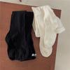 IOULOR Corea del Sur Popular en Internet Medias Planas Color Sólido Carmesí Profundo Life Plus Leggings de Entrepierna Pantalones Combinables para Otoño/Invierno
