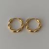 Pendientes pequeños de metal con diseño de frijol para mujer, estilo coreano, estilo vintage, con personalidad, sencillos, combinables, elegantes y a la moda.