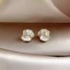 Elegantes Pendientes Franceses de Alta Gama con Aguja de Plata S925, Incrustados con Diamantes y Nubes con Aceite Goteante, Pendientes Exquisitos y Versátiles
