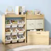 Estantería de juguete de madera maciza transfronteriza Estantería de almacenamiento de juguetes para jardín de infancia Montessori Estantería de libros para niños multicapa Organizador de juguetes