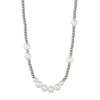 Collar de acero inoxidable con cuentas y perlas para hombre y mujer, estilo hip hop, estilo urbano, con diseño de nicho, cadena para el cabello con cuentas y costuras de perlas.