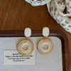 Pendientes Estilo Vacaciones Mismo Estilo que Zhong Chuxi Trenzados Blancos Pendientes de Verano Bohemios para Mujer Pendientes Elegantes para la Costa