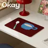 Mantel Individual de Cuero para la Hora del Té de la Tarde, Dibujos Animados, Impermeable, Resistente al Aceite, Limpiable, No Lavable, Aislamiento Térmico, Alfombrilla para Ratón de PVC, Posavasos, Posaplato