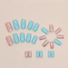 Arte de Uñas con Glitter Azul Lago Fresco Verano Nuevo Dulce Moda Pequeño Fresco Europeo Cuadrado Uña Postiza Removible