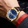 Binbond Douyin Popular Reloj para Hombre Comercio Exterior Reloj Dorado Correa de Acero Calendario Dual Semana Reloj de Cuarzo Venta al por Mayor Reloj para Hombre
