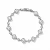 Moda Europeia e Americana Estilo Luxo Leve Geométrico Gota d'Água Quadrado Zircônia Artificial Pulseira Versátil de Alta Qualidade Estilo Ins