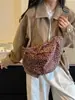 Nueva bolsa de dumpling vintage con estampado de leopardo transfronteriza para mujer, bolsa de pecho de gran capacidad a la moda, bolso de hombro cruzado casual, riñonera para commuting