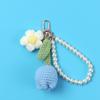 Llavero colgante de lana tejida a mano con forma de tulipán para mujer, lindo adorno de flor de pompón tejida para bolso de teléfono móvil, adornos para bolso, venta al por mayor