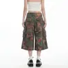 Pantalones Cargo Camuflaje de Estilo Hip-Hop Americano Casual Multibolsillos Resistentes Camuflaje Rectos Holgados Cortos Modernos