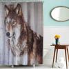 Cortina de Baño Gruesa Impermeable de Poliéster con Patrón de Lobo Más Popular de Amazon Venta Directa de Fábrica Ojales Metálicos