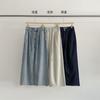 Calça Sickle de Algodão Puro de Cintura Alta Evertrue para Mulheres, Novo Estilo Coreano de Primavera Solta de Perna Larga Casual Longa 96315