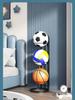 Suporte de Armazenamento de Basquete Transfronteiriço Suporte de Exibição de Futebol Doméstico Equipamento Esportivo Indoor Infantil Suporte de Armazenamento Dobrável de Chão