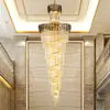 Lustre de Escada Lustre Longo Lustre para Edifício Duplex de Villa Lâmpada Oca para Sala de Estar Edifício Rotativo Edifício do Meio Lâmpada de Cristal