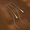 Europa e Estados Unidos transfronteiriços brincos de gota de água com borla longa acessórios de cabelo femininos design de nicho de luxo leve S curva linha de orelha brinco atacado