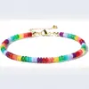 Piedra Natural Piedra Shoushan Estilo Turquesa Tobillera de Perlas Hecha a Mano Diseño de Nicho Pulsera Simple de Acero de Titanio