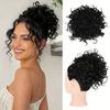 Moño de pelo rizado para mujer, peluca de fibra sintética rizada desordenada, estilo europeo y americano, accesorios para el cabello con cordón