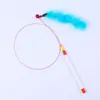 Fábrica em estoque arame de aço pena vara engraçada para gato vara longa elástica rato peixe vara engraçada para gato brinquedo de gato atacado transfronteiriço