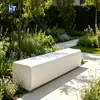Banco de Parque Simples de Pedra Artificial Atacado GRC Terrazzo Banqueta de Barra Reta Cadeira de Concreto Durável para Lazer para Comunidades Residenciais