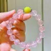 Pulseira de Prata 925 com Design de Quartzo Rosa de Madagascar e Jade