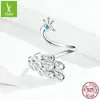 Anel de Prata Esterlina S925 Quente da Amazon para Mulheres com Abertura Moda Banhado a Platina Estilo Europeu e Americano Anel de Prata Personalizado SCR592
