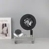 Fonógrafo Retro Minimalista Moderno de Ceniza y Cristal Modelo Decorativo de Disco de Vinilo para Escritorio Adorno de Interior de Habitación