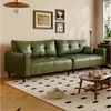 Sofá de couro resistente a arranhões de gato, sofá para sala de estar, sofá com pernas altas, estilo vintage, acabamento em óleo e cera, adequado para apartamentos pequenos, imóveis para aluguel e pousadas