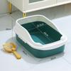 Caja de arena para gatos extragrande, semicerrada, antisalpicaduras, con arena, inodoro totalmente abierto, caja de arena a prueba de olores, suministros para gatos