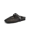 Meias-pantufas Fechadas Estilo Francês Modelo Novo 2026 Sandálias Planas Casuais Vazadas Respiráveis para Mulheres