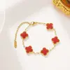 Pulsera de Acero Inoxidable de Cuatro Hojas Transfronteriza, Set de Cuatro Hojas, Collar, Anillo, Aretes, Set de Joyería de Acero de Titanio Grabado Láser