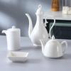 Accesorios de Cocina Blancos de Cerámica Bandeja para Huevos Tetera Cuchara para Leche Olla para Salsa y Vinagre Plato para Condimentos Plato para Sabores Suministros de Hotel Taza de Agua Botella de Aceite