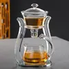 Juego de Té Semiacuático de Vidrio para Hombre Perezoso Fabricante de Té Kung Fu Tetera Taza Lámpara de Palacio Celebridad de Internet Fabricante de Té para el Hogar