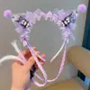 Diadema con peluca de lazo nuevo para niños, Diadema de dibujos animados trenzada linda para niñas, Accesorios para el cabello, Tocado súper de hada para bebé