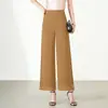 Pantalones Anchos Rectos de Estilo Nacional para Mujer, Novedad Primavera/Verano 2026, Delgados de Cintura Alta, Caídos, Cortos, Pantalones de Falda de Gasa, Pantalones Casuales