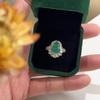 Anillo de ágata calcedonia verde estilo chino nuevo, anillo para mujer con jade Fulu, temperamento, anillo de alta gama, venta en vivo