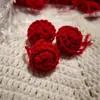 Manta de Tejido de Lana Hecha a Mano con Ramo de Rosas Manta Cabeza de Flor Simulada Accesorios de Ropa Semi-Terminados Accesorios Gancho Decorativo