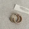 Aretes Redondos Envueltos en Cuero de Aguja Plateada, Aros Artísticos Retro Simples, Pendientes de Lujo Ligero de Moda de Alta Gama al por Mayor para Mujer