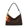Bolso tote estilo comercio exterior con bloques de color ribetes estampado floral antiguo gran capacidad estilo perezoso para ir al trabajo bolso de un solo hombro elegante bolso de axila para mujer