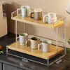 Estante de Almacenamiento de Escritorio, Portavasos, Organizador de Bolsitas de Té, Vitrina para Tazas, Estante de Niveles para Juego de Té, Organizador de Vasos para Encimera