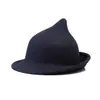 Estilo Europeo y Americano Otoño e Invierno Casual Unisex Exterior Cálido Lana Sombrero Mágico de Ala Enrollada, Elegante y Resistente al Frío