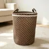 Cesto de roupa suja com acabamento em renda, transfronteiriço, caixa organizadora de tecido xadrez para brinquedos e roupas, cesto organizador para dormitório