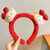 Faixa de Cabelo de Pelúcia Desenho Animado para Mulheres 20256 Nova Outono e Inverno Faixa Fofa para Lavar o Rosto, Presilha de Cabelo Antiderrapante e Segura