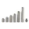 Tornillo de apriete de extremo cóncavo de acero inoxidable 304, base de alambre superior, tornillo de máquina de tornillo de medidor, tornillo sin cabeza de hexágono interior M1.6-M8