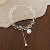 Pulsera Elegante de Cristal Transparente con Borlas de Lujo Ligero, Diseño Simple, Joyería de Nicho para Mujeres