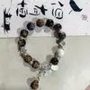 Pulsera de cerámica con hoja de ginkgo nueva pulsera de borla retro china pulsera personalizada para hombre y mujer puesto transmisión en vivo suministro de fábrica