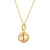 Collar con colgante de circonita geométrica en forma de corazón esférico con diseño de nicho de acero de titanio bañado en oro de 18 quilates, estilo personalidad P243450