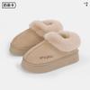 Chinelos Peludos para Mulheres, Novo Estilo de Inverno com Solas Grossas e Biqueira de Veludo Botas de Neve, Chinelos de Algodão