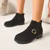 Comercio Electrónico Transfronterizo Tallas Grandes Otoño/Invierno 2026 Nuevo Estilo Europeo y Americano Botines de Mujer con Punta Redonda y Tacón Grueso Botas de Moda